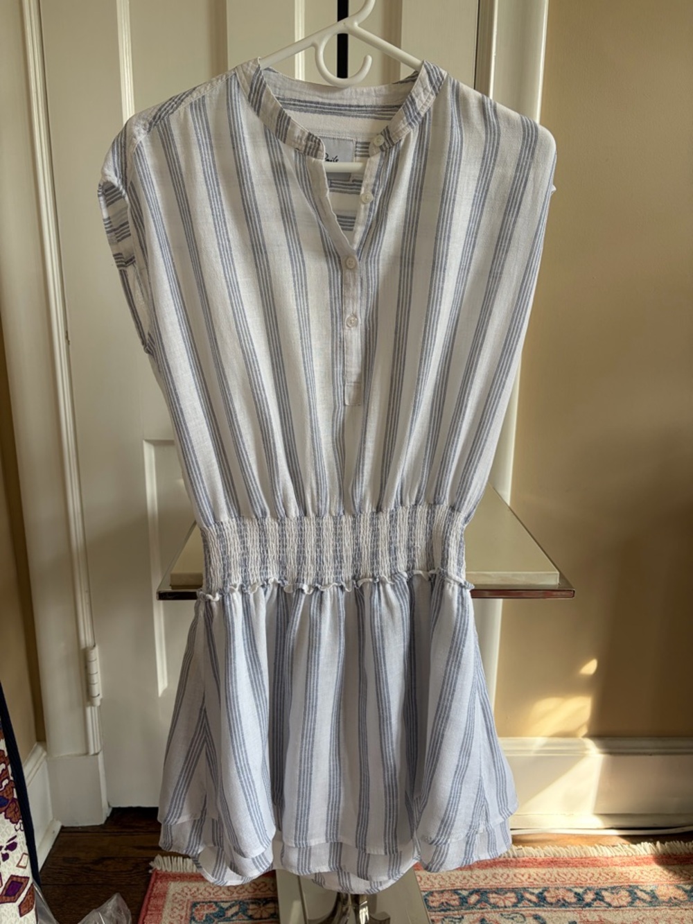 Rails White and Blue Striped Mini Dress